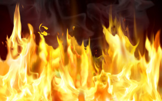 Fire yellow red flames black - flame free wallpaper