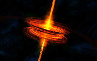 Bright orange spiral dark sky - yellow light free wallpaper
