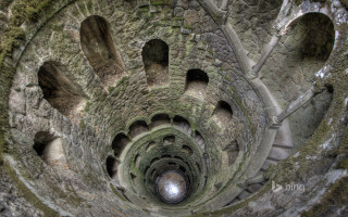 Spiral staircase stone building moss 2 - moss free wallpaper