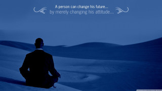 Man sitting snow quote attitude - a quote above free wallpaper