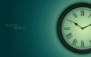 Clock roman numerals green background 6 - a place free wallpaper