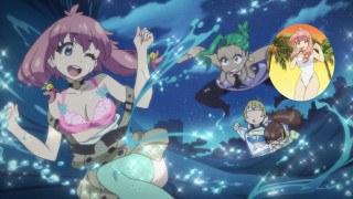 Anime characters water stars woman - a scene free wallpaper