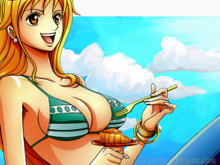 Cartoon woman cigarette lighter man - her hand and a man in the background free wallpaper