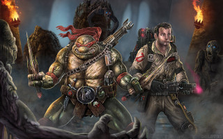 Demonic face demon gun knife - a gun and a knife free wallpaper