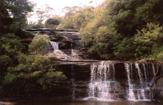 Waterfall boat water trees nature - the water near free wallpaper for desktop