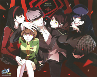 Group people red background black 2 - design free wallpaper