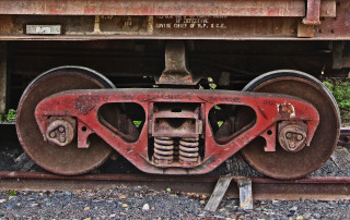 Train track closeup derailed rusted - symmetric free wallpaper