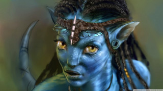 Blue woman braids head eyes - ed binkley free wallpaper