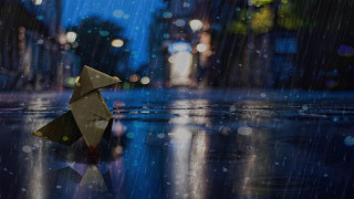 Origami rain night wet surface - alexander jansson free wallpaper