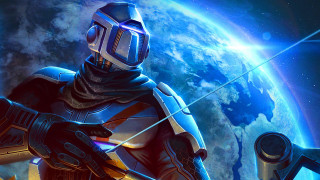 Man space suit gun planet - a man in a space suit holding free wallpaper