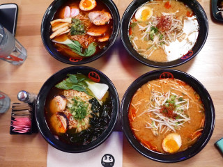 Four bowls food table napkin - sakimichan free wallpaper