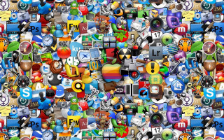 Computer icons symbols pile colorful - a wallpaper background free wallpaper