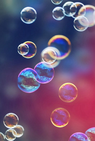 Soap bubbles floating blurry background - microscopic free wallpaper for mobile