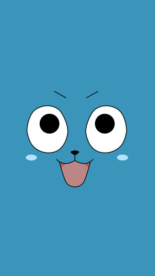 Blue background smiling face black - face free wallpaper for mobile