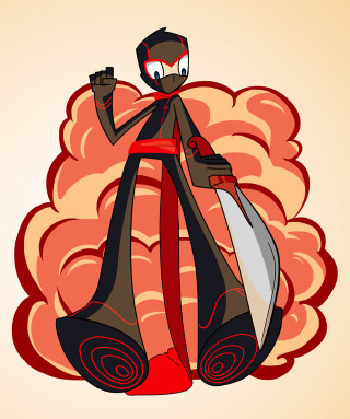 Cartoon character giant knife smoke - character design free wallpaper