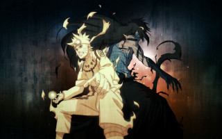 Anime couple demon dark background - creature free wallpaper