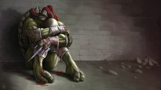 Man knife bloody face drawing - his body free wallpaper