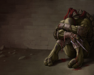 Person knife brick wall drawing - game art free wallpaper for desktop