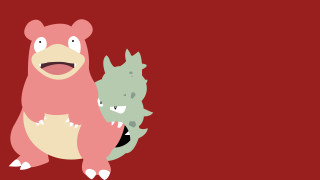 Cartoon animals couple standing red - a red background behind them free wallpaper