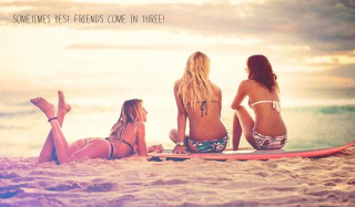Best friends surfboard beach three - three woman free wallpaper