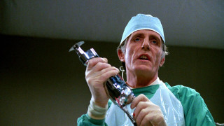 Man surgical garb hair dryer - biopunk free wallpaper