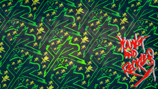 Graffiti wall green background yellow - kaw free wallpaper