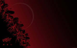 Red black background tree line - eyvind earle free wallpaper