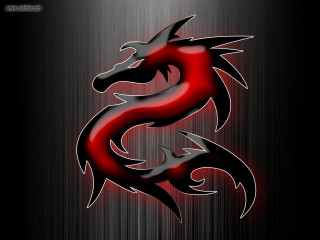 Red dragon black background red 2 - a red dragon free wallpaper