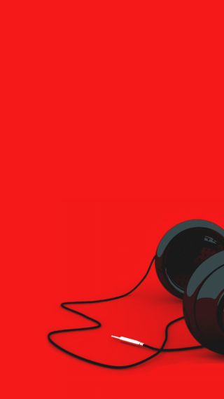 Headphones red surface cord 3d - a cord free wallpaper