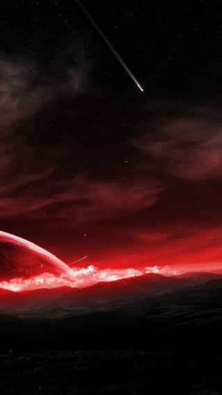 Red sky red streak black - redshift free wallpaper for mobile