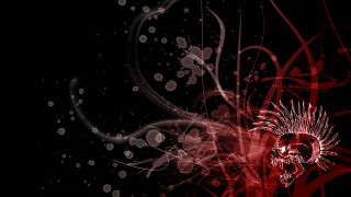 Red black skull smoke bubbles - biomechanical free wallpaper