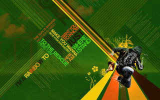 Man jumping skateboard colorful background - graphic design free wallpaper