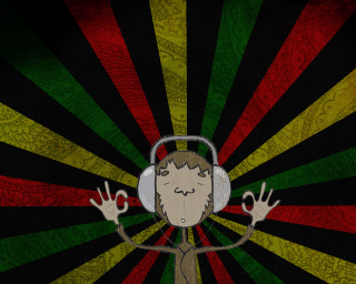 Cartoon character headphones multicolored background - headphone free wallpaper