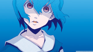 Anime bluehair bigeyes sailoruniform portrait - big eye free wallpaper