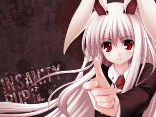 Anime girl white hair bunny - her finger free wallpaper for desktop