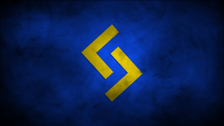 Blue yellow wall arrow background - blueprint free wallpaper for desktop