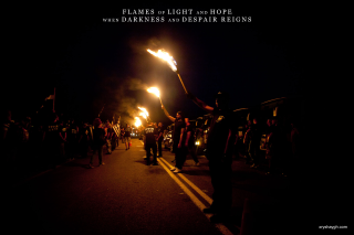 Torches dark flames light hope - godray free wallpaper