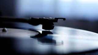Record player black handle white - analog free wallpaper
