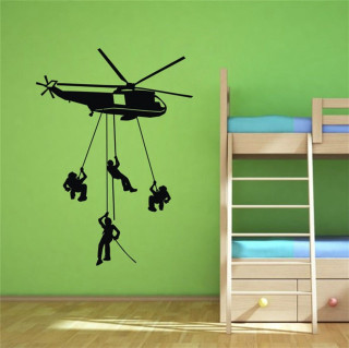 Helicopter wall decal people hanging - extreme illustration free wallpaper for tablet