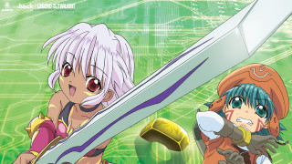 Anime characters swords green background 2 - line free wallpaper