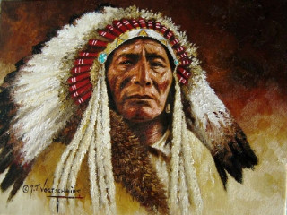 Native american indian man headdress - feather free wallpaper