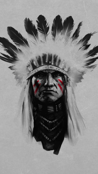 Native american headdress feathers red - feather free wallpaper for mobile