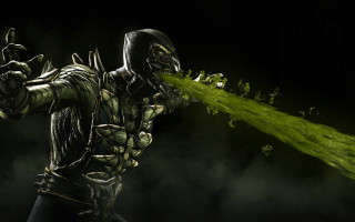 Man costume spraying green liquid - a man in a costume free wallpaper