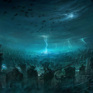 Group of people in a - dark fantasy art free wallpaper for tablet