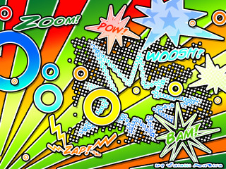 Colorful poster stars shapes above - pop art free wallpaper