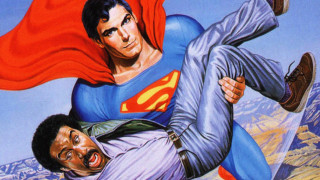 Superman red cape man painting - alberto vargas free wallpaper