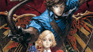 Man woman horns painting artwork - a dragon in the background free wallpaper