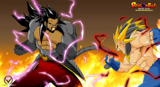 Cartoon characters fighting fire background - anime style free wallpaper