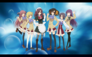 Anime girls blue background bubbles 3 - bubble free wallpaper