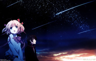 Anime characters night sky stars 5 - a night sky free wallpaper